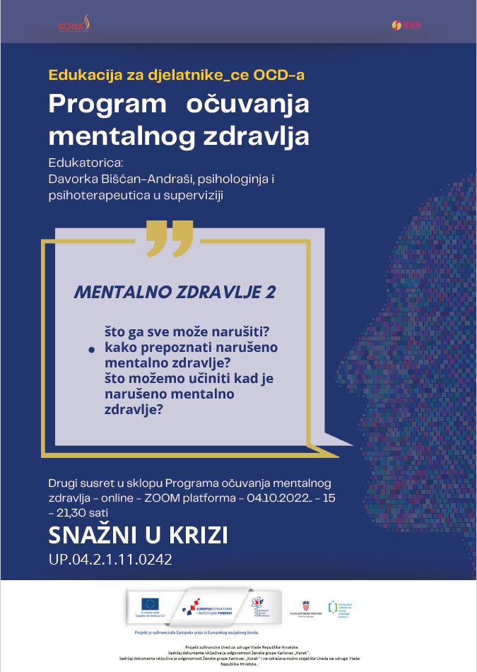 Program očuvanja mentalnog zdravlja – 2. susret